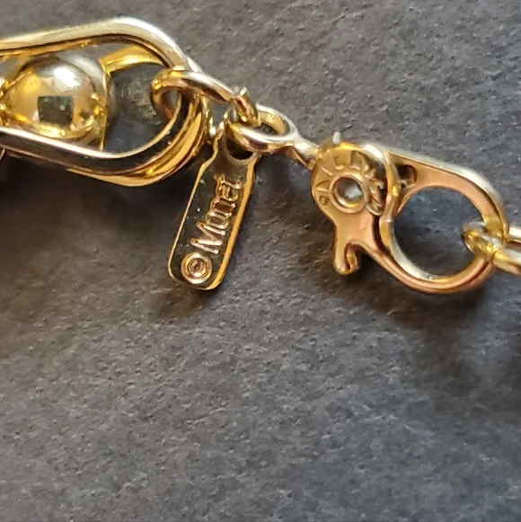 Vintage MONET signed Caged Bead Gold Tone Chain Bracelet - Picture 2 of 7